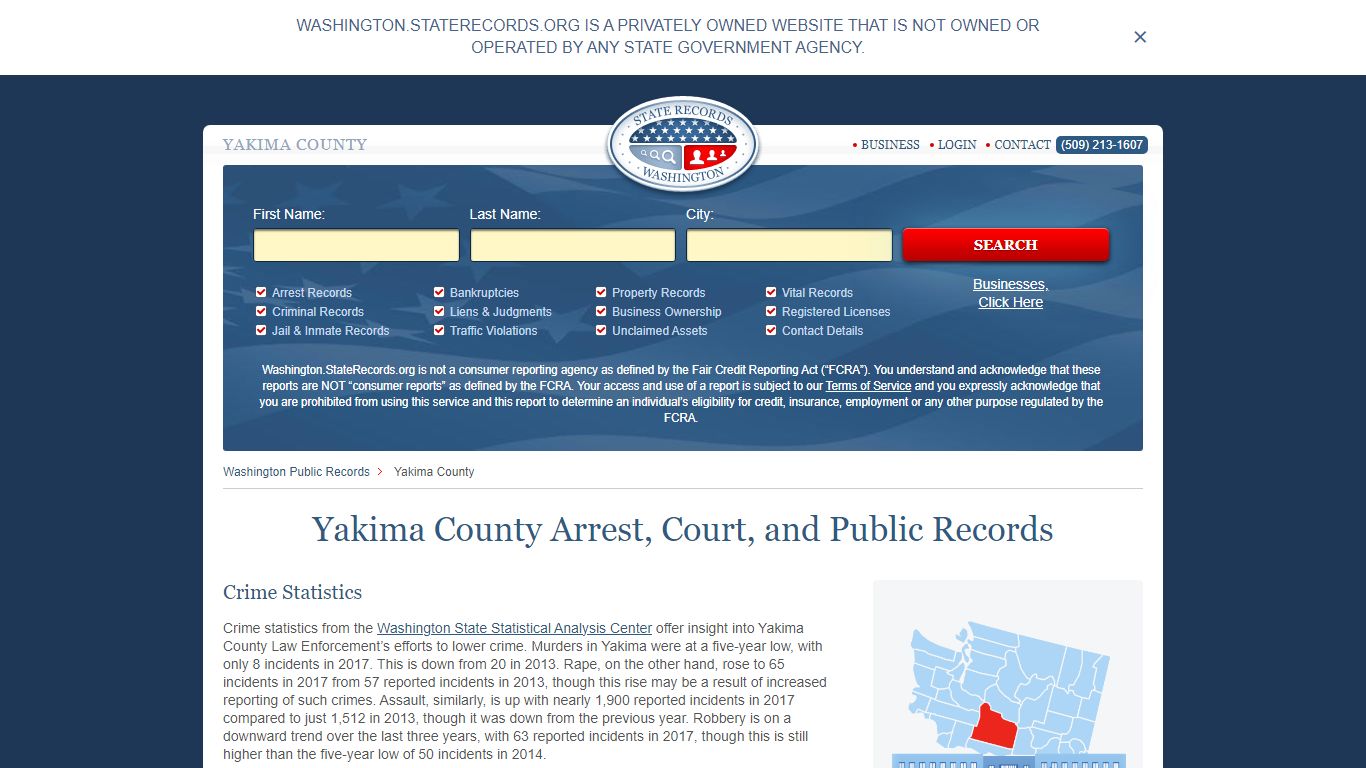 Yakima County Arrest, Court, and Public Records